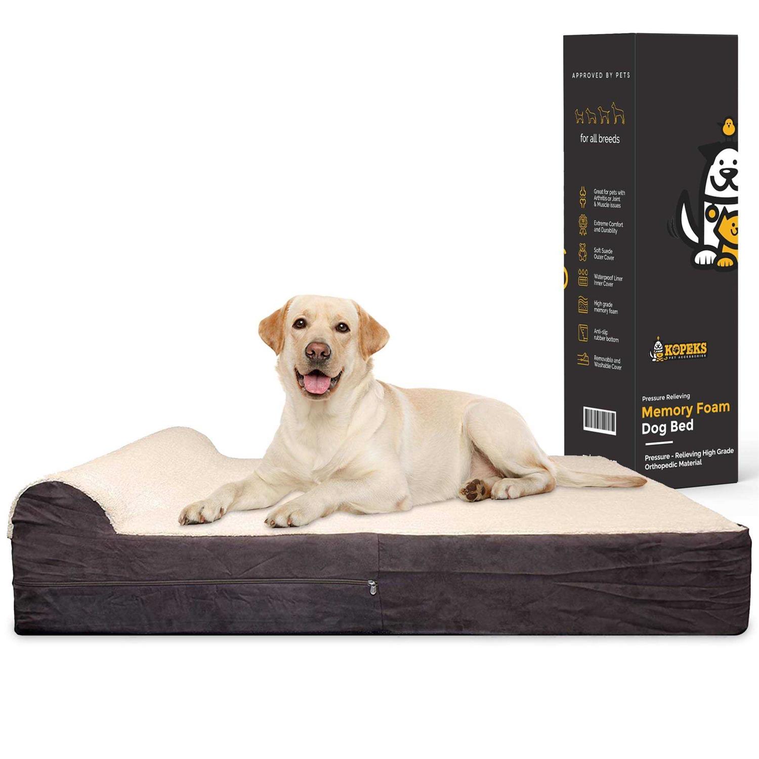Kopeks Dog Bed with Pillow Orthopedic Memory Foam - Pet Supplies online store