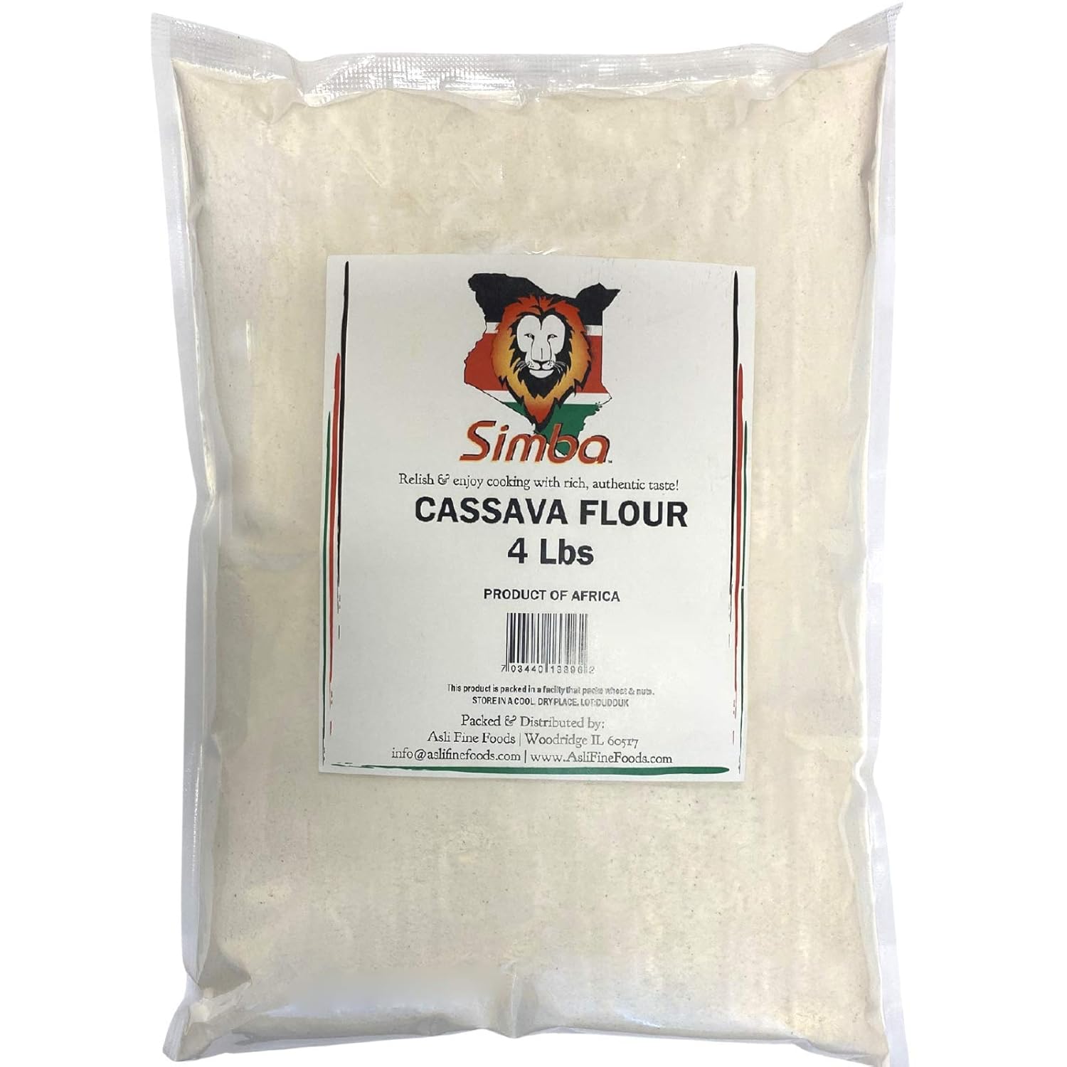 Simba Cassava Flour, 4 Pounds - Grain-Free, Gluten-Free, Paleo Baking Flour - Made From 100% Yuca Root
