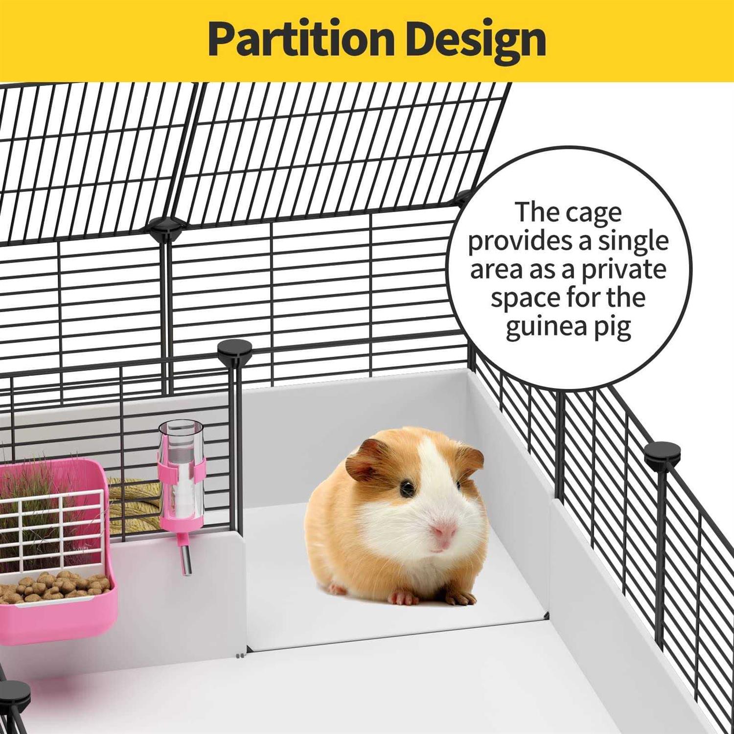 Eiiel Guinea Pig Cage,Indoor Habitat Cage with Waterproof Plastic Bottom,Playpen for Small Pet Bunny - Pet Supplies online store