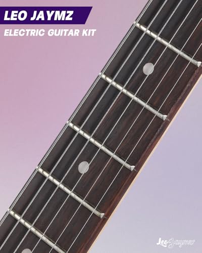 Leo Jaymz 39" Full Size ST Style Electric Guitar Starter Kit with SSH Pickup, 5W Portable Amp, Tuner, Gig Bag, Strap & Accessories (Violet Ocean)