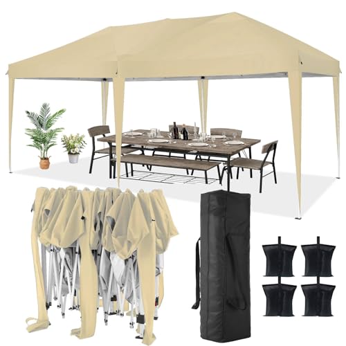 COBIZI Canopy 10x20 Pop Up Canopy Tent with 6 Sidewalls Party Tents for Parties Weddings Backyard Waterproof Canopy Outdoor Commercial Canopy Event