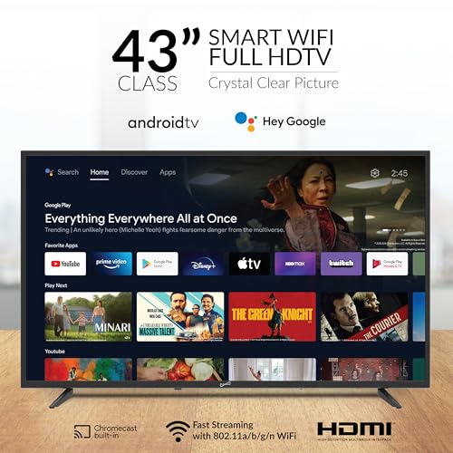 Supersonic SC-3250GTV 32" Smart HD DLED TV with 802.11a/b/g/n WiFi, Built in ATSC and NTSC Tuner