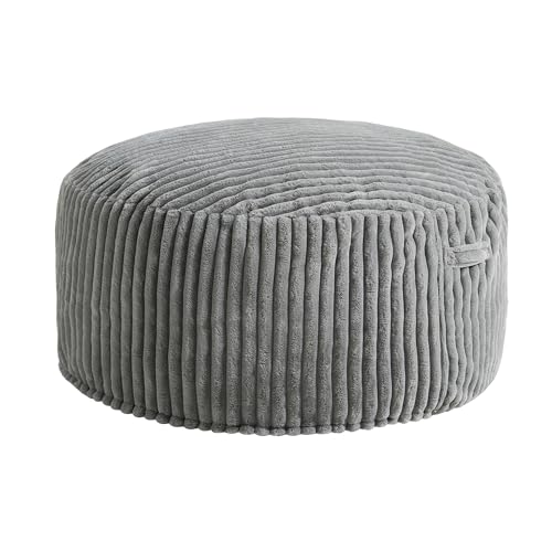 Hobestluk 5ft Bean Bag Chairs for Adults Large Beanbag Chair with Stripe Plush Cover Big Bean Bag Chair for Living Room Bedroom Dorm Office -Black