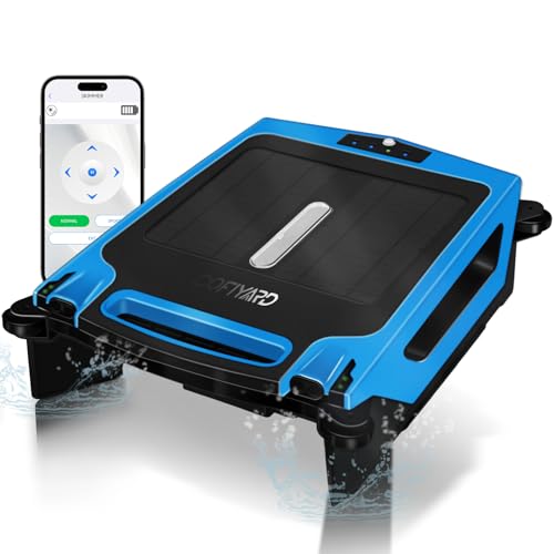 Cofiyard Robotic Pool Cleaner, Cordless Pool Skimmer Robot, Solar Powered & Rechargeable Battery, Samrt Control Pool Surface Cleaner