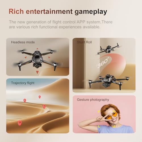 Brushless RC Drone with 4K Dual Camera, 4.5-inch HD Screen Remote Control, Smart Obstacle Avoidance