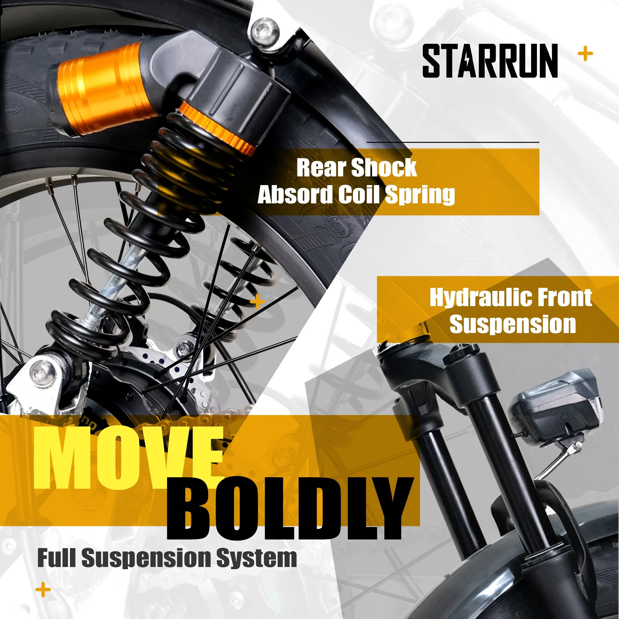 Foldable Electric Bike, Up to 20mph & 48V 20AH Removable Battery & Full Suspension Electric Bicycle for Adults, 20''×4.0'' Electric Bike Fat Tire
