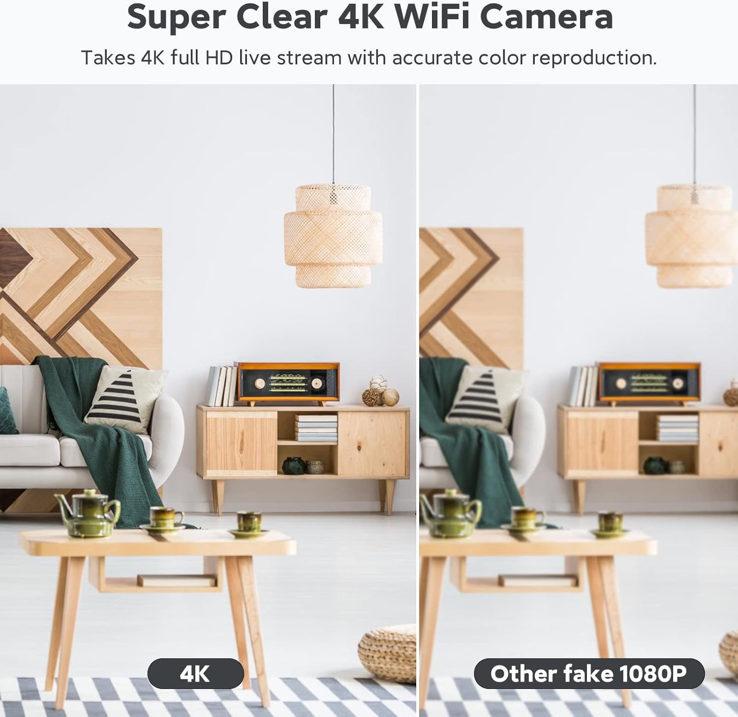 Smallest Security Camera 4K Mini Camera Wireless Nanny Cam Surveillance Camera WiFi with Phone App, Live Feed, Night Vision, Motion Detection