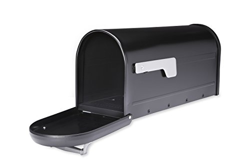 Architectural Mailboxes Landover Aluminum Mailbox Post, Black and Architectural Mailboxes Chadwick Galvanized Steel Post-Mount Mailbox, 8950B-10