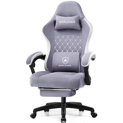 GTPLAYER Gaming Chair, Computer Office Chair with Pocket Spring Cushion, Linkage Armrests and Footrest