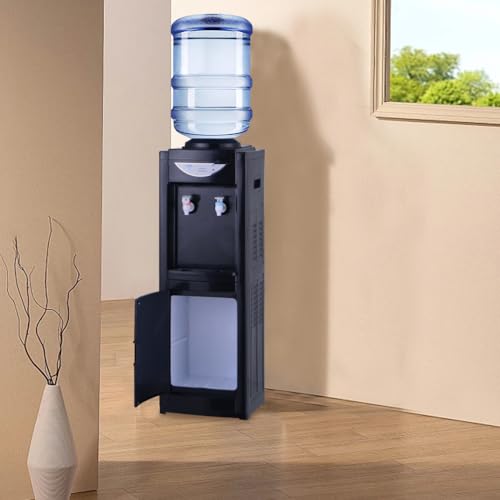 Hot & Cold Top Loading Water Dispenser,5 Gallons Water Coolers with Child Safety Lock Removable Drip Tray & Storage Cabinet