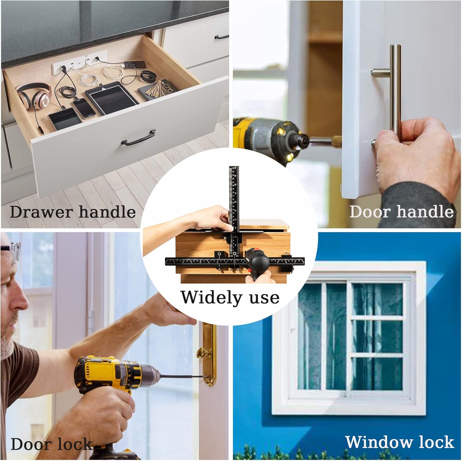 Cabinet Hardware Jig, Solike Aluminum Alloy Cabinet Handle Jig Tool for Fast and Accurate Installation of Door Handles and Drawer Front Knobs