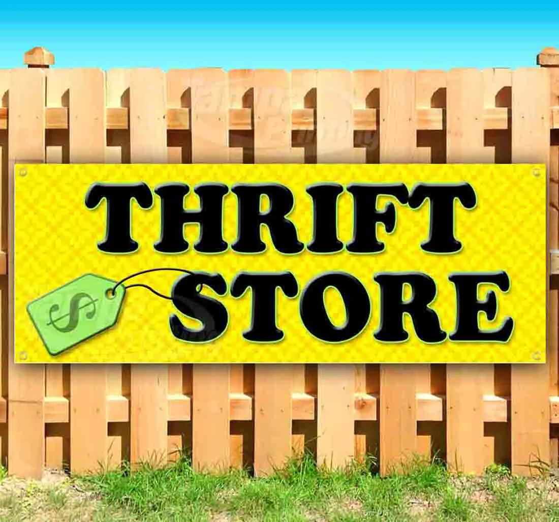 Thrift Store 13 oz Vinyl Banner With Metal Grommets