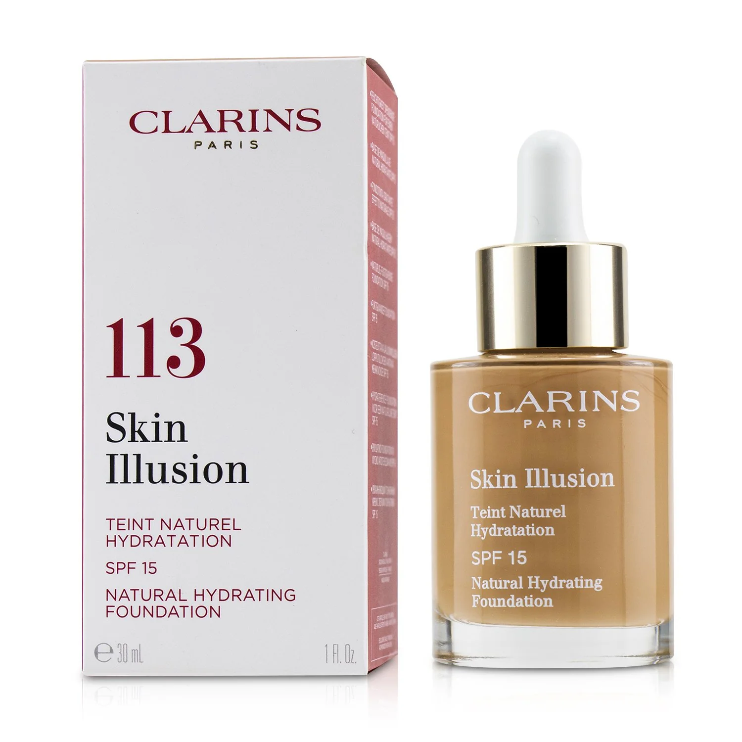Clarins Skin Illusion Natural Hydrating Foundation SPF 15 # 105 Nude  30ml/1oz