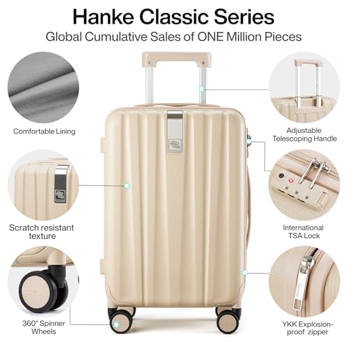 Hanke 29 Inch Luggage Suitcases With Spinner Wheels Lightweight PC hardside Rolling Suitcase With Travel Lock, Checked-Large 29-Inch(Blackish Green)