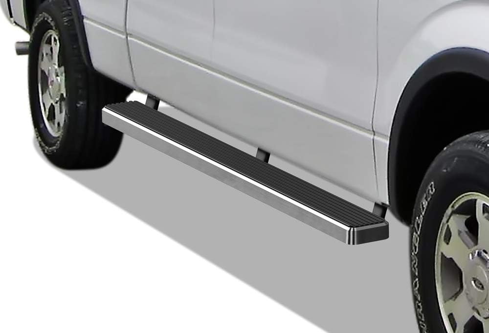 APS iBoard 304 Stainless Steel Polished 5in Silver Running Boards Compatible with Ford F150 2009-2014 SuperCrew Cab (Nerf Bars Side Steps)