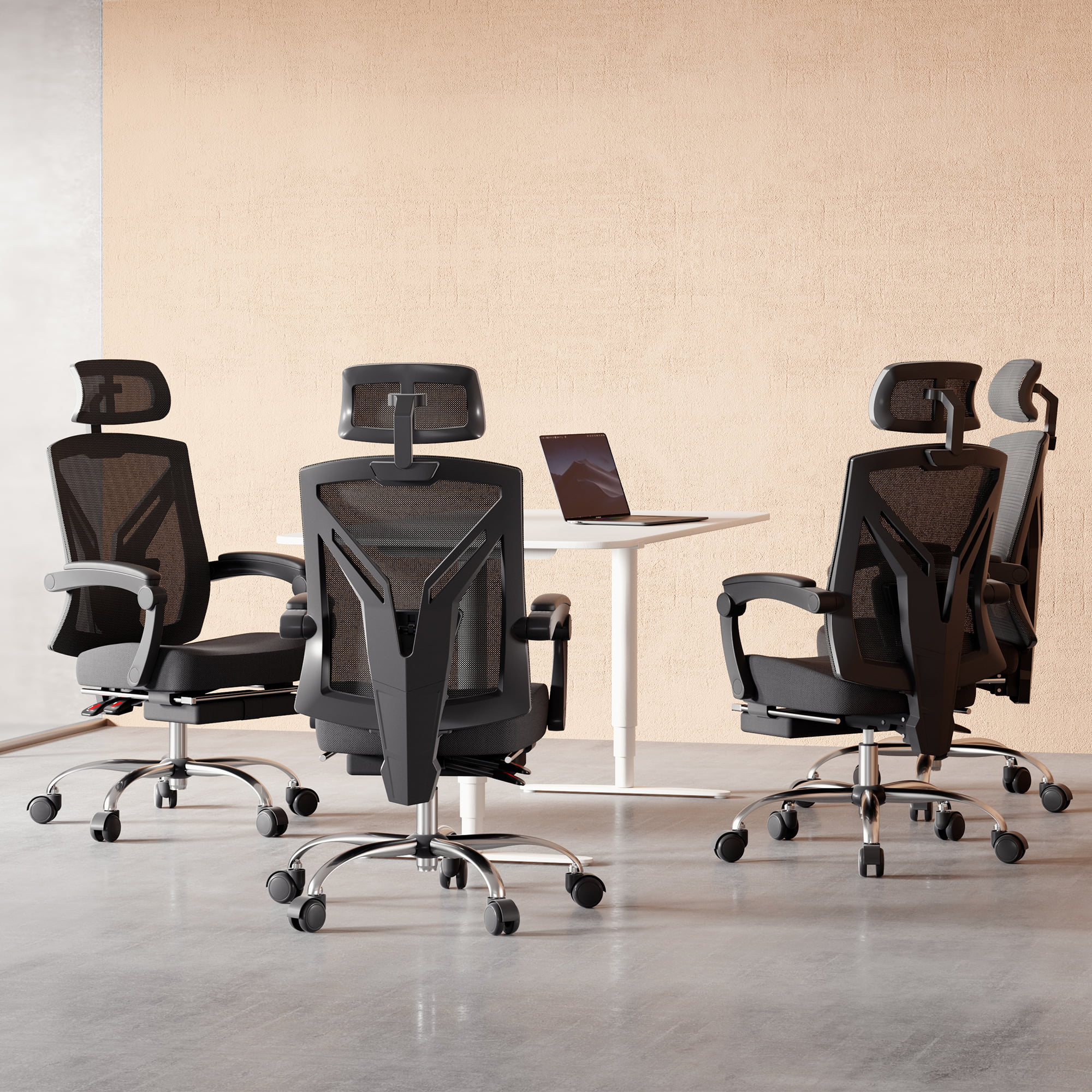 Hbada Ergonomic Office Recliner Chair - High-Back Desk Chair Racing Style with Lumbar Support - Height Adjustable Seat