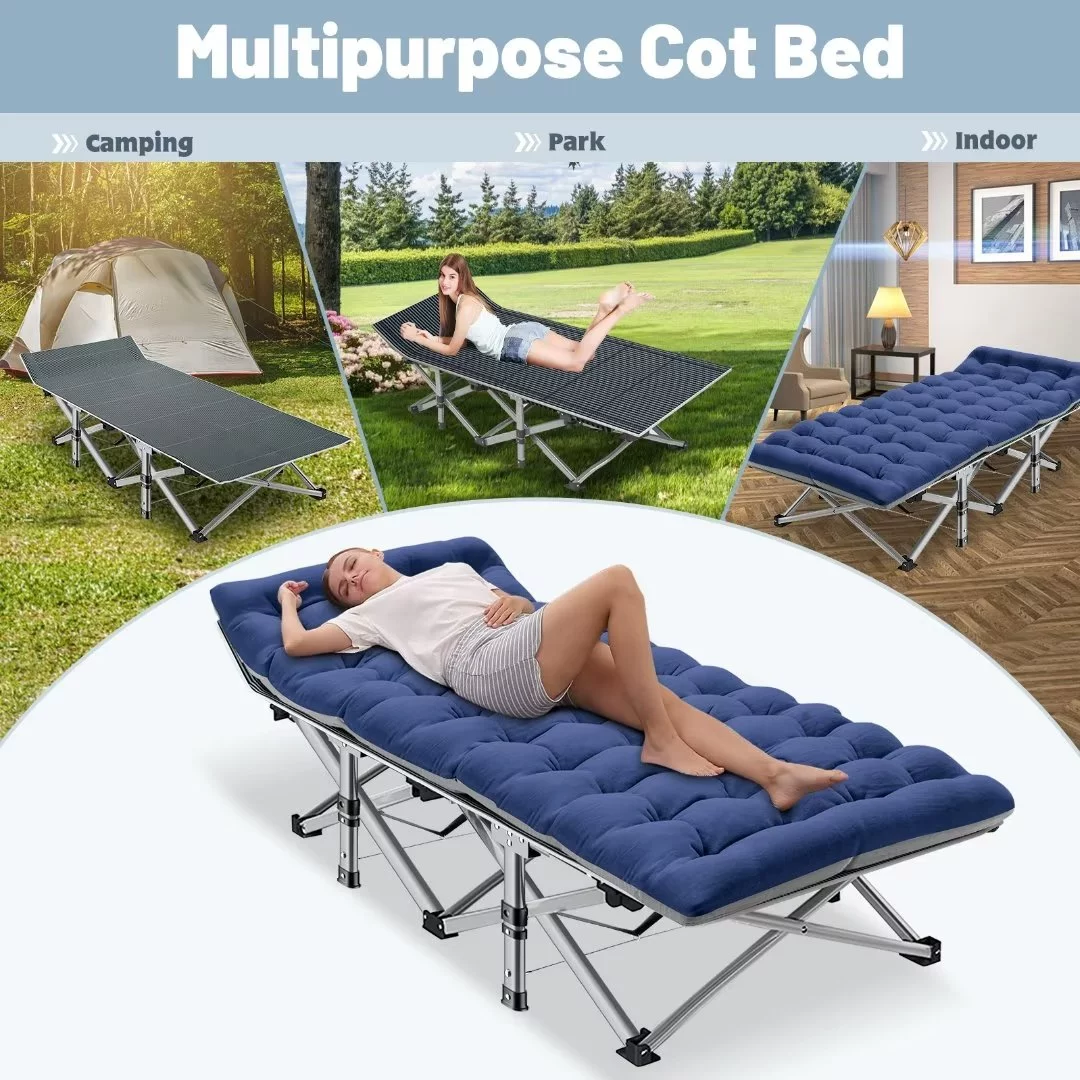 Docred 2 Pack Folding Cot Camping Cot, Folding Camping Bed Outdoor Portable Military Cot