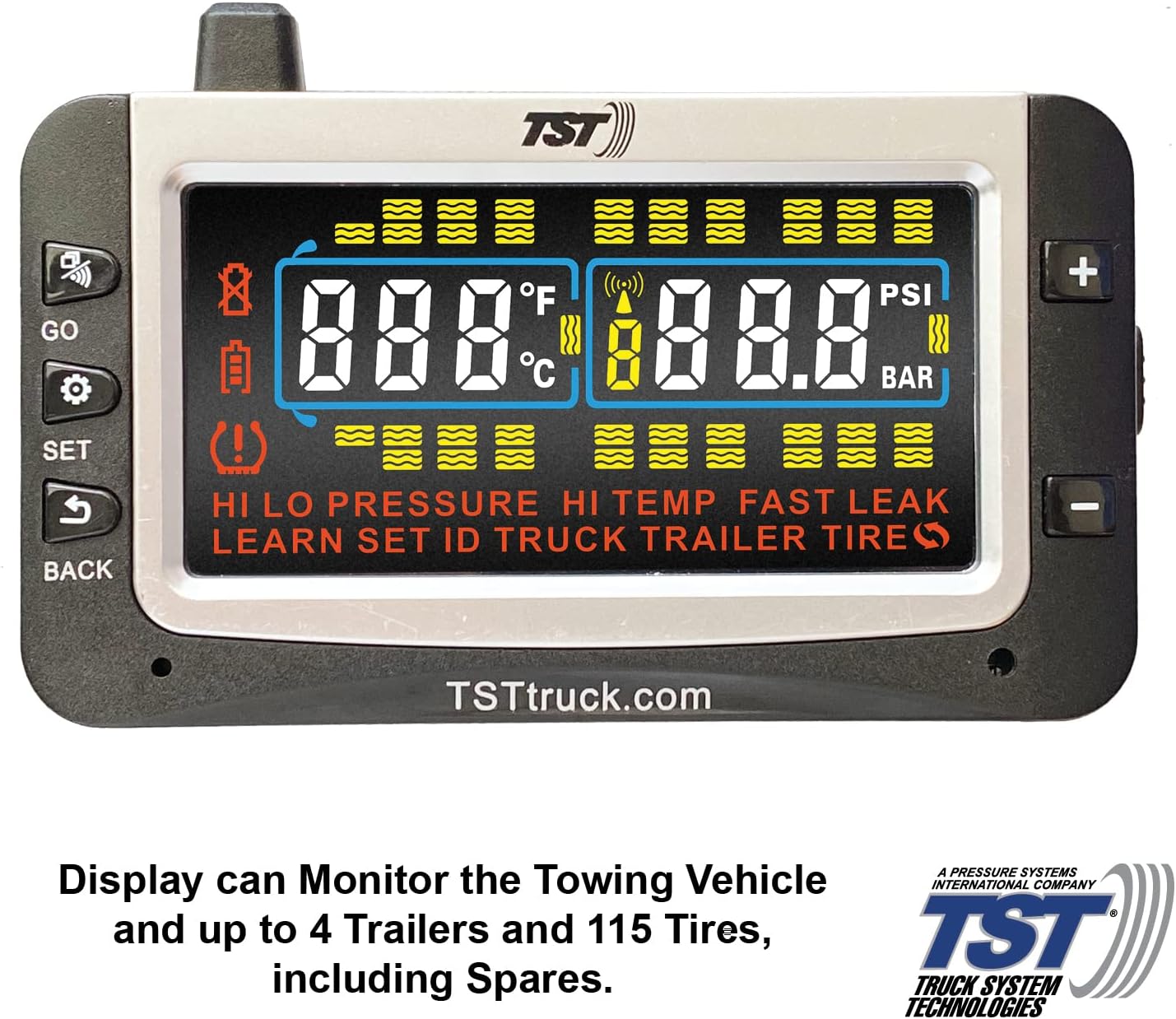 Truck Systems Technology TST 507 Tire Pressure Monitor w/ 12 Cap Sensors with Color Display