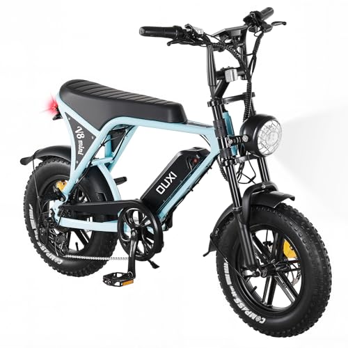 OUXI Electric Bike for Adults, 16" Fat Tire Ebike with 36V 10.4Ah Removable Battery, Moped Style EBike for Teens Up to 20MPH