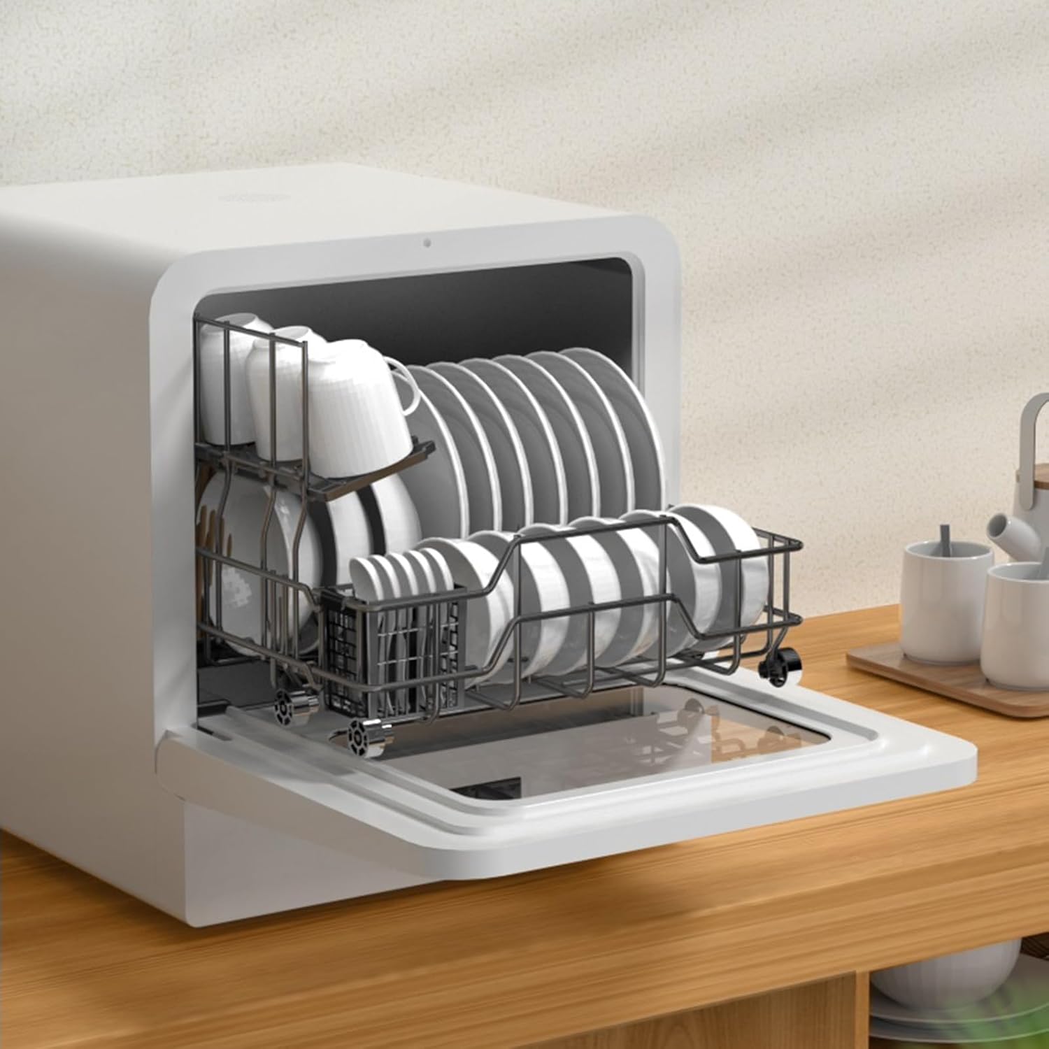 Fully Automatic Countertop Dishwasher Household Small Desktop Installation-free On-Stop Smart Dishwasher