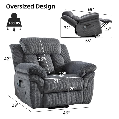 CANMOV 46" Wide Oversize Power Lift Recliner Chair, Extra Large Electric Lift Recliners for Elderly Big