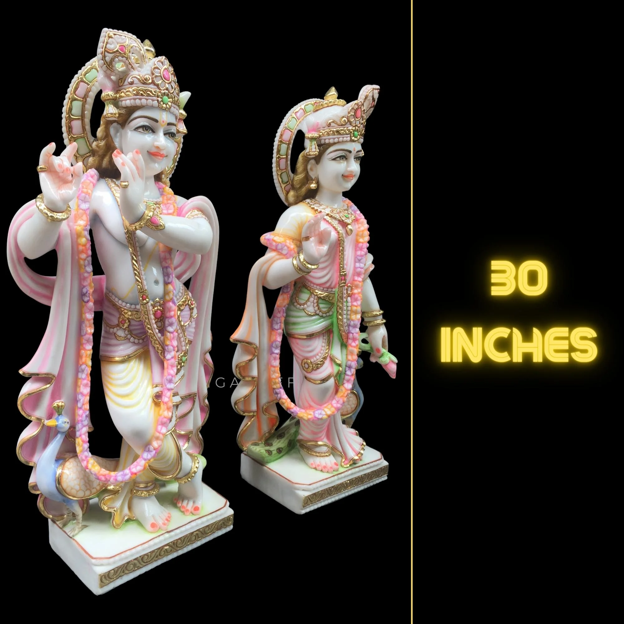 Radha Krishna statue Murti Large 30 inches Marble Radha Krishna idol Multicolor Divine Couple statue Radha Krishna figurine Handpainted Special