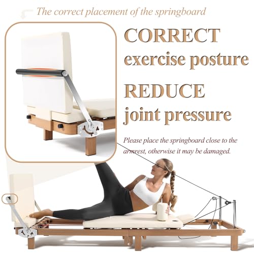 Pro Pilates Reformer, Pilates Reformer Machine for Home Gym Women Exercise Use