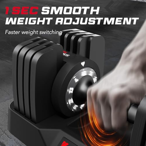 Keppi Adjustable Dumbbells Set-25lb/40lb/55lb/60lb, Anti-Slip Metal Fast Adjust Weight Handle, Exercise & Fitness for Full Body Workout