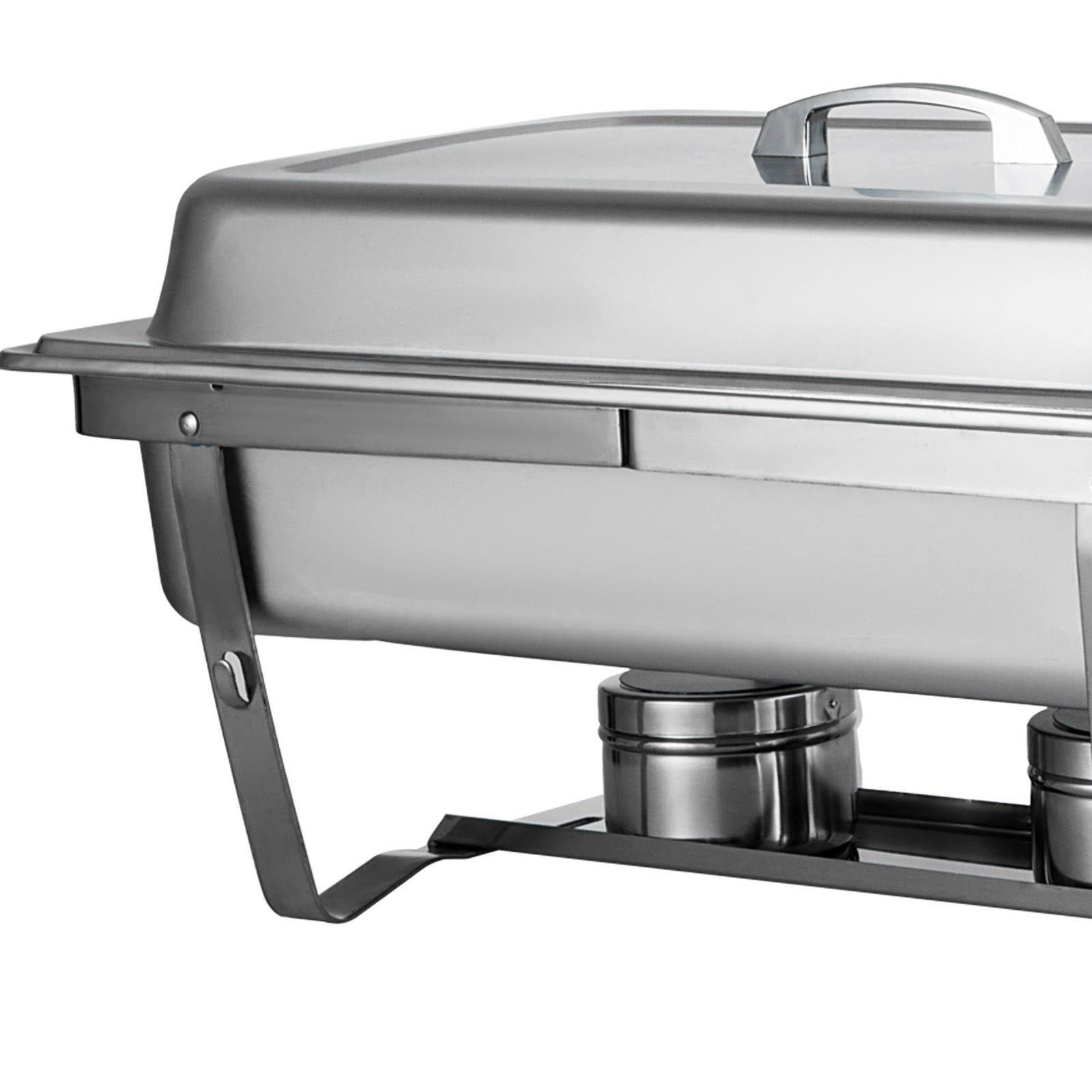 Mophorn Chafing Dish 8 Packs 8 Quart Stainless Steel Full Size Rectangular Chafers for Catering Buffet Warmer Set with Folding F