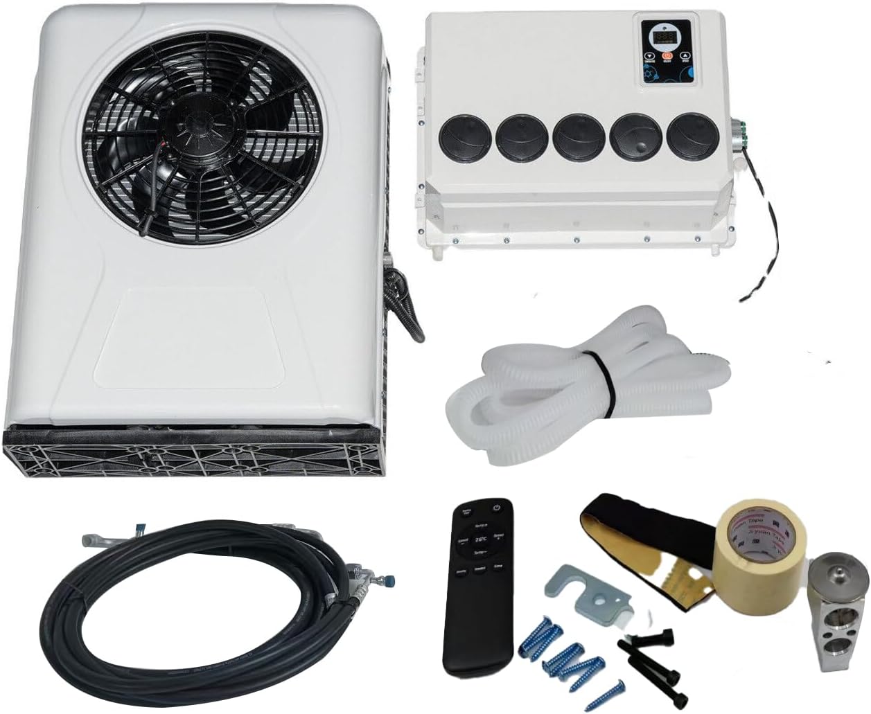 12V Split Air Conditioner 12000BTU AC Kit Fit for Cab Semi Truck Bus Caravan RV