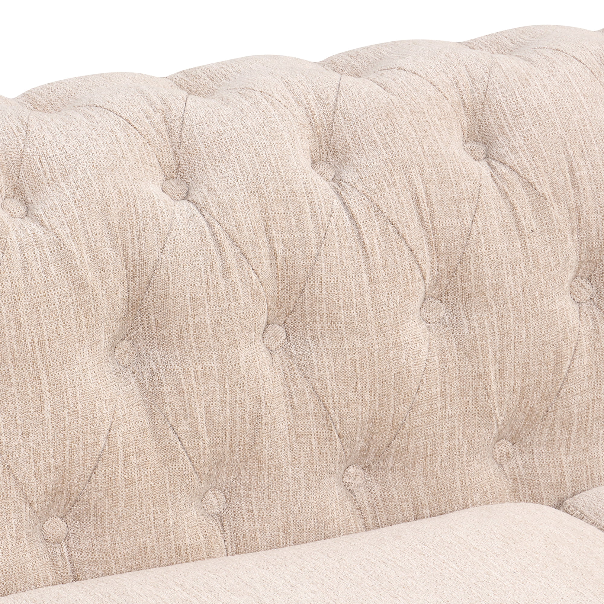 Classic 3 Seater Button Tufted Sofa, Upholstered Couch with Nailhead Rolled Arms Removable Cushions for Living Room Office Bedroom