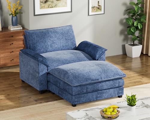 Homall 119" Modular Sectional Sofa, L Shaped Sofa Couch with Reversible Ottoman, DIY Combination Chenille Deep 3-Seat Cloud Couch for Living Room