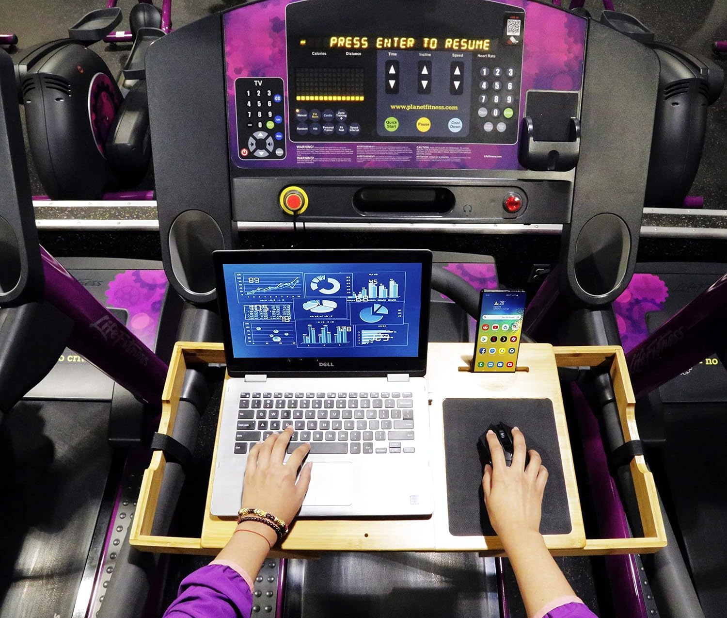 SmartFitness Universal Treadmill Desk, Treadmill Laptop Holder, Treadmill Laptop Stand, Treadmill Laptop Desk, Treadmill Desk Attachment
