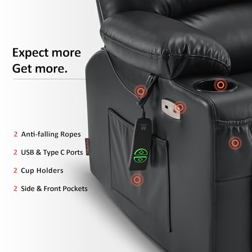 MCombo Oversized Power Lift Recliner Chair for Elderly, Lift Chair with Heat and Massage, Lift Recliner for Big and Tall, Cup Holders