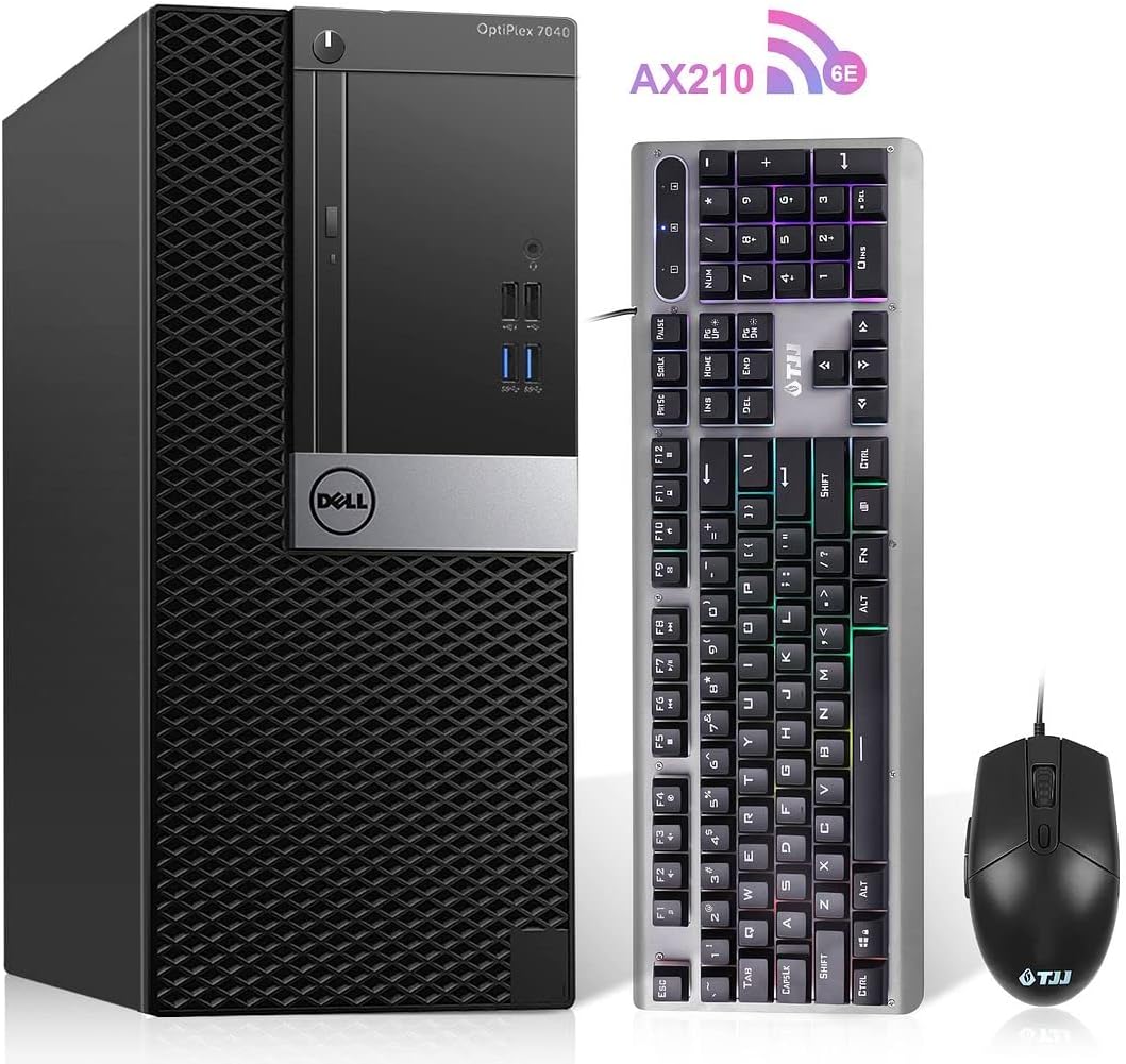 Dell PC Tower Computer OptiPlex 7040 Desktop, i5 6500 3.20GHz,32GB DDR4 Ram 512GB M.2 NVMe M.2 SSD, 1TB HDD, Built-in WiFi 6E AX210