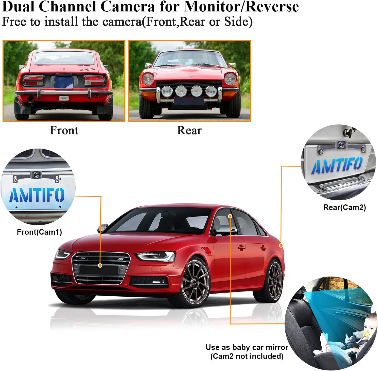 Back up Camera Systems for Car Wired Kit HD 1080P Backup Camera for Truck with 5 Inch Monitor, Rear View Cameras Easy to Install