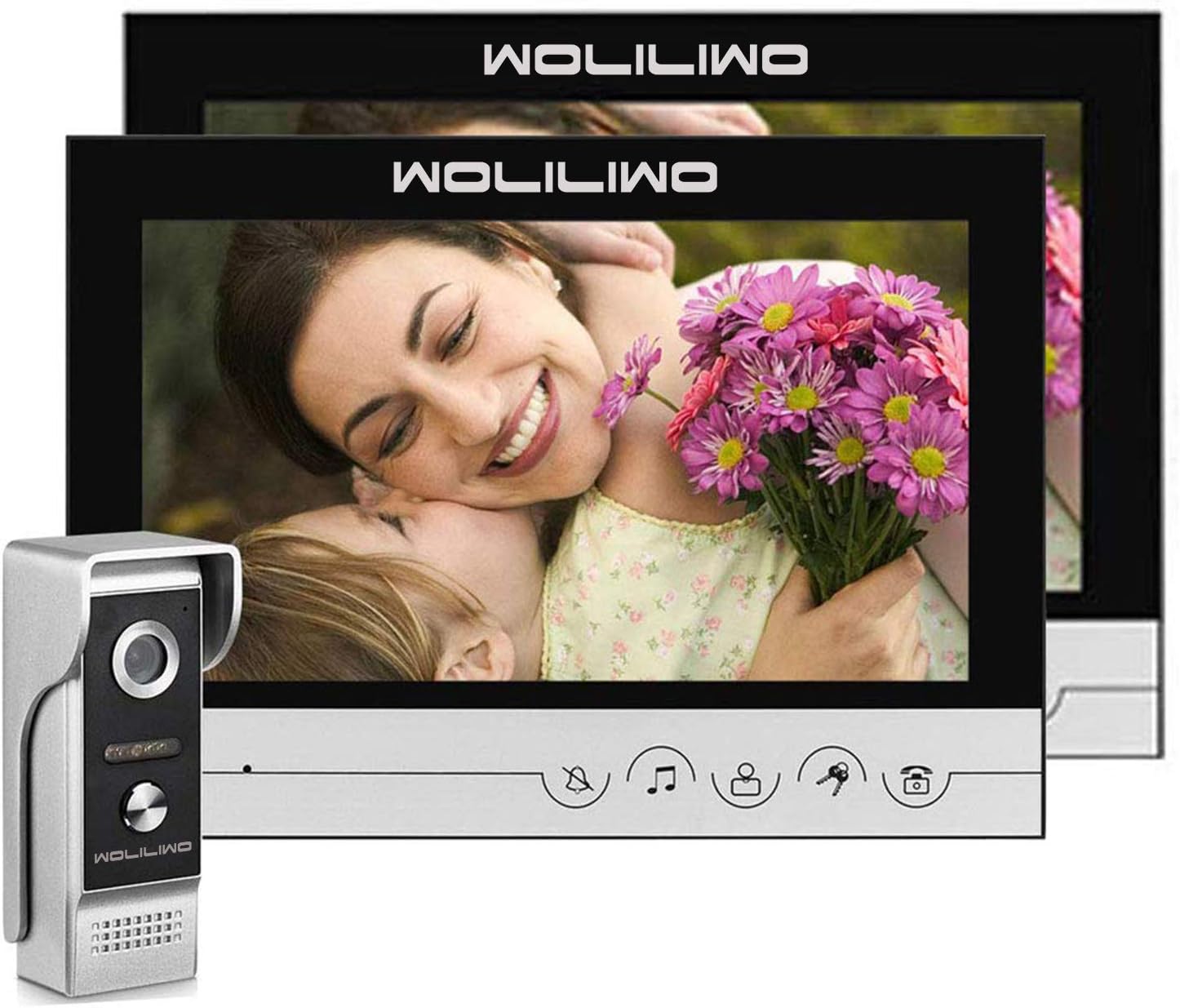 Wired Video Intercom System, Video Doorphone 9 Inches Monitor with Camera Wired Video Doorbell Kits Support Unlock, Monitoring