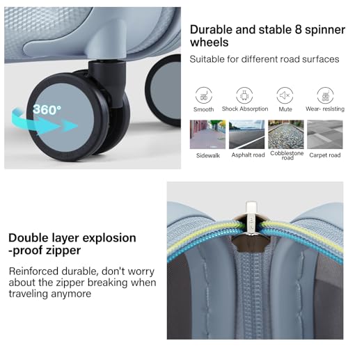 Hanke 29 Inch Luggage Suitcases With Spinner Wheels Lightweight PC hardside Rolling Suitcase With Travel Lock, Checked-Large 29-Inch(Blackish Green)