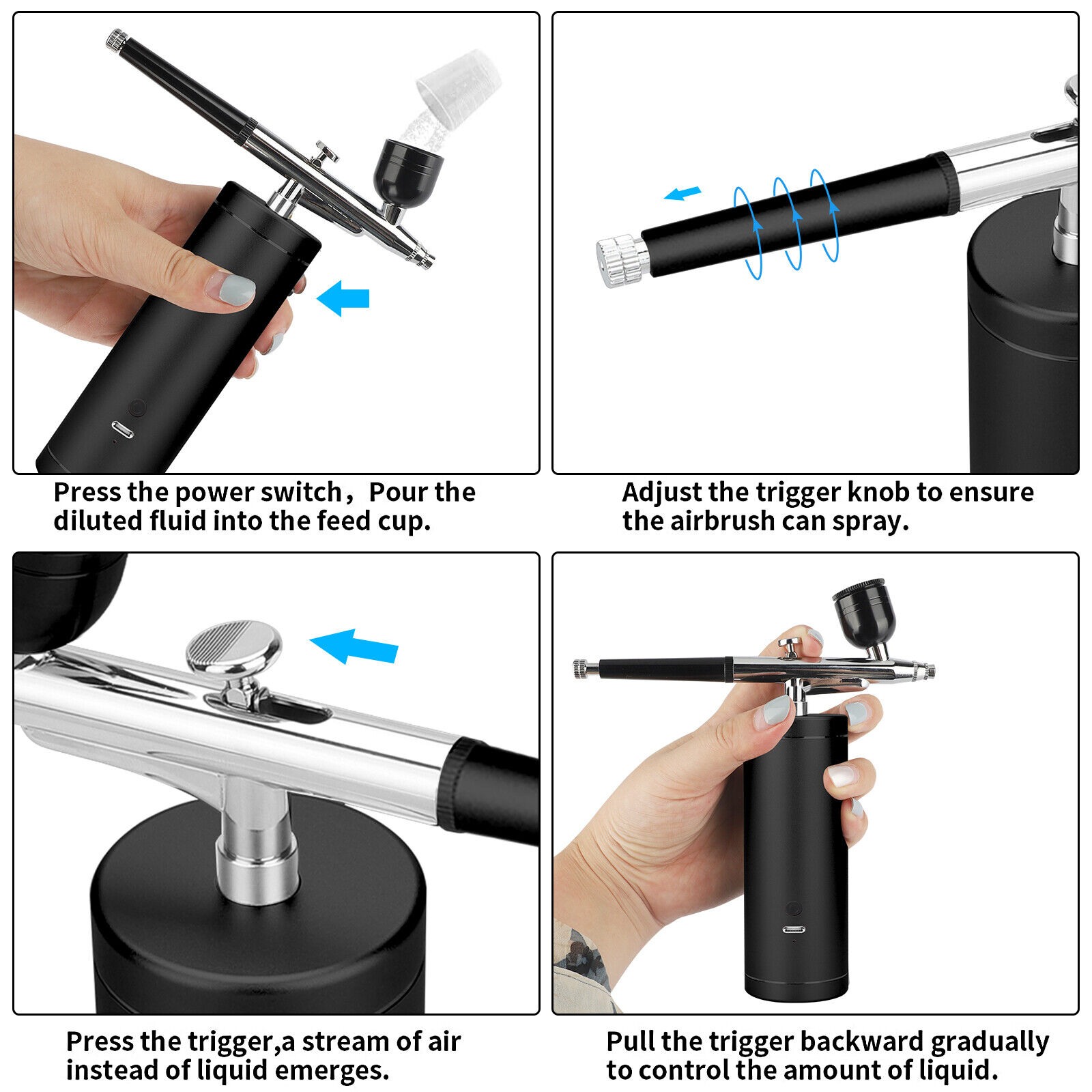 Mini Airbrush Compressor Kit Spray Gun Air Brush Nail Art Tattoo Paint Tool Set
