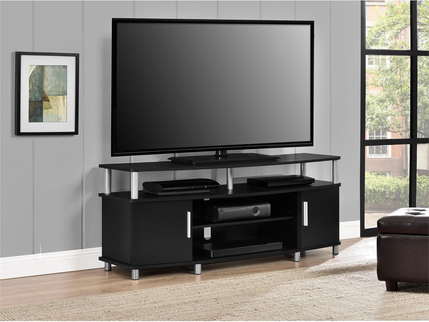 Ameriwood Home Carson Electric Fireplace TV Console for TVs up to 70,  Cherry