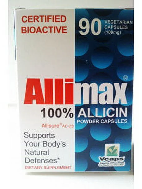 Allimax - Allimax 180 mg 90 VegCapsules AA201 Exp.2.19+ ASD - Curated Treasures Market