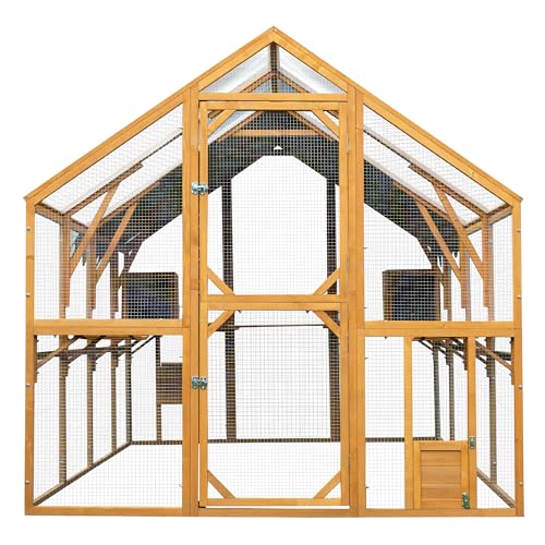 109.6'' Large Wood Chicken Coop Enclosures,Walk-in Poultry Cage