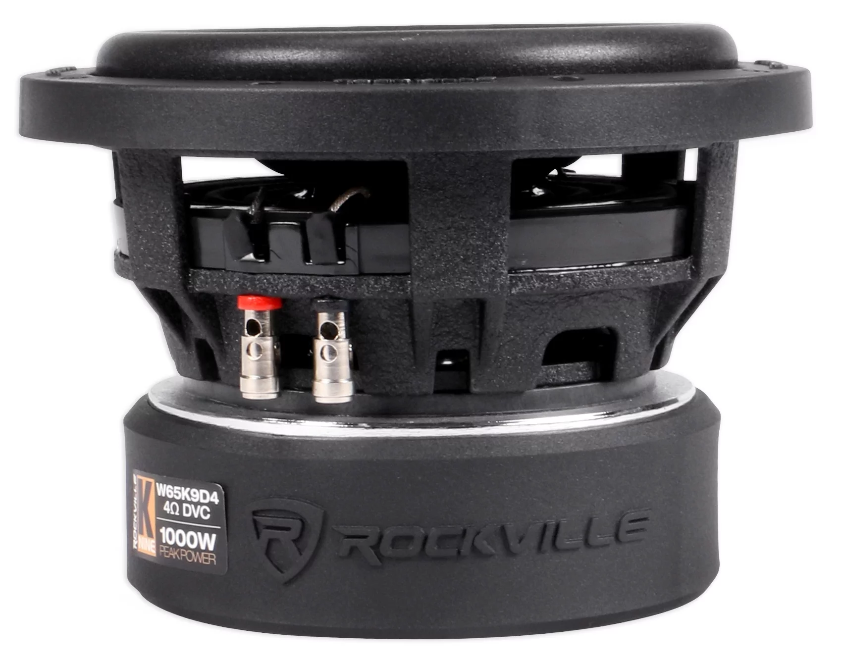 (2) Rockville W65K9D4 6.5" 1000 Watt Car Audio Subwoofers+Mono Amplifier+Amp Kit