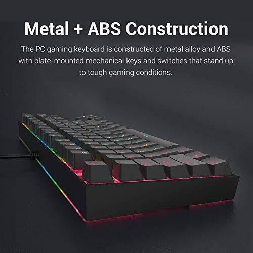 Redragon K552 Mechanical Gaming Keyboard 60% Compact 87 Key Black RGB Backlit