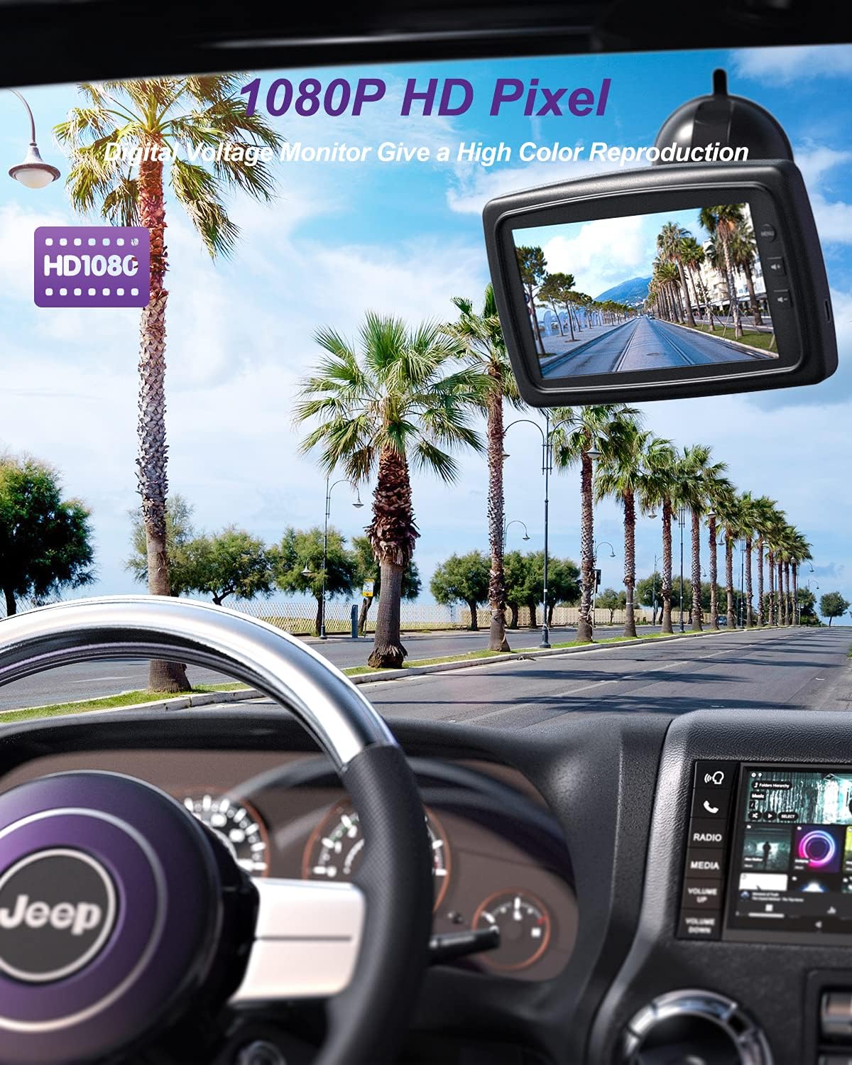 eRapta Battery Wireless Backup Camera System Kit, Upgraded True Wireless Car Camera with Stable Digital Singal