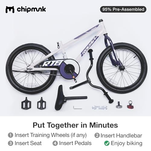 Chipmunk Kids Bike Toddlers 12 14 16 18 Inch Wheel Bicycle Beginners Boys Girls Ages 3-11 Years, Multiple Color Options