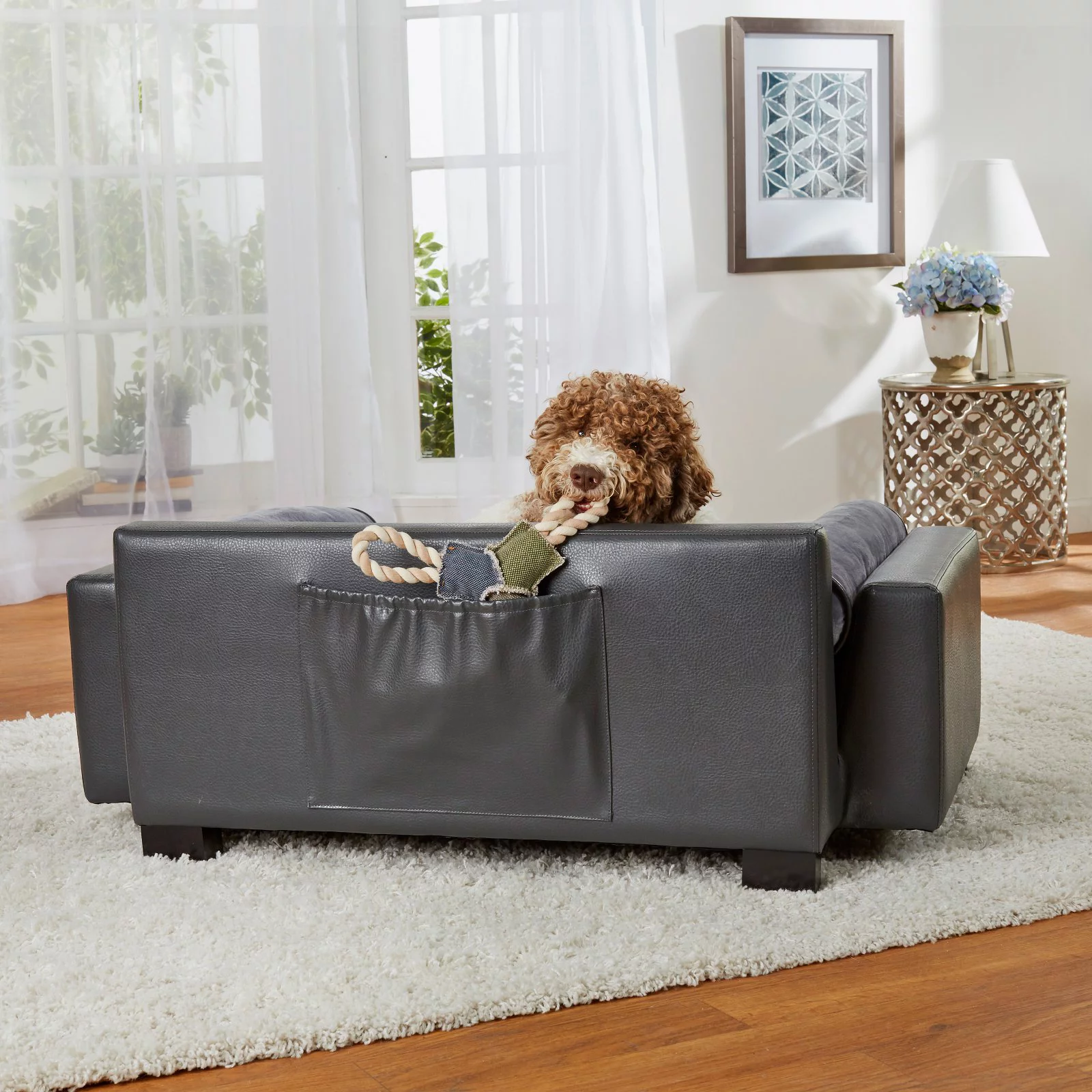 Enchanted Home Pet Skylar Sofa Pet Dog Bed, White