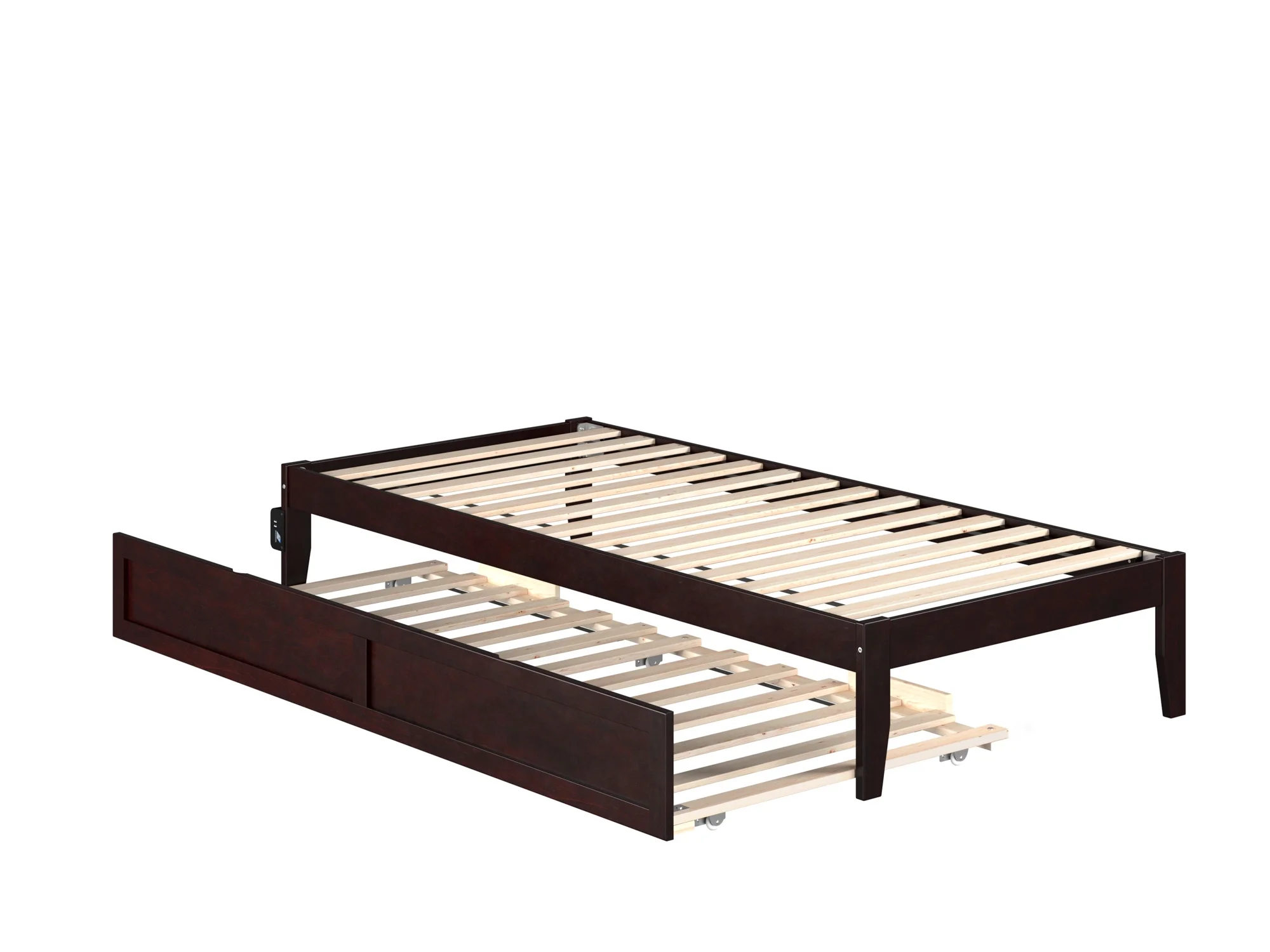 AFI Colorado 14" Twin XL Wood Platform Bed Frame with Twin XL Trundle, Espresso