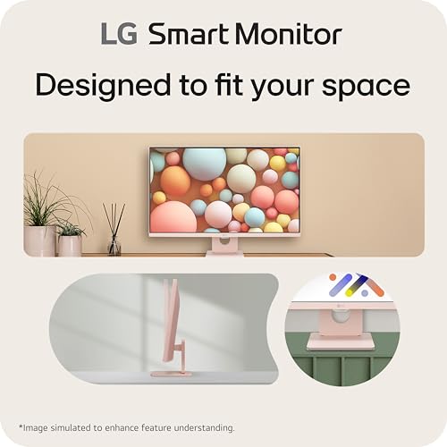 LG 27SR50F-W Smart Monitor 27-Inch FHD (1920x1080) IPS Display, webOS 23, HDR 10, x2 Built-in Speakers, AirPlay 2, Screen Share, Bluetooth, ThinQ App
