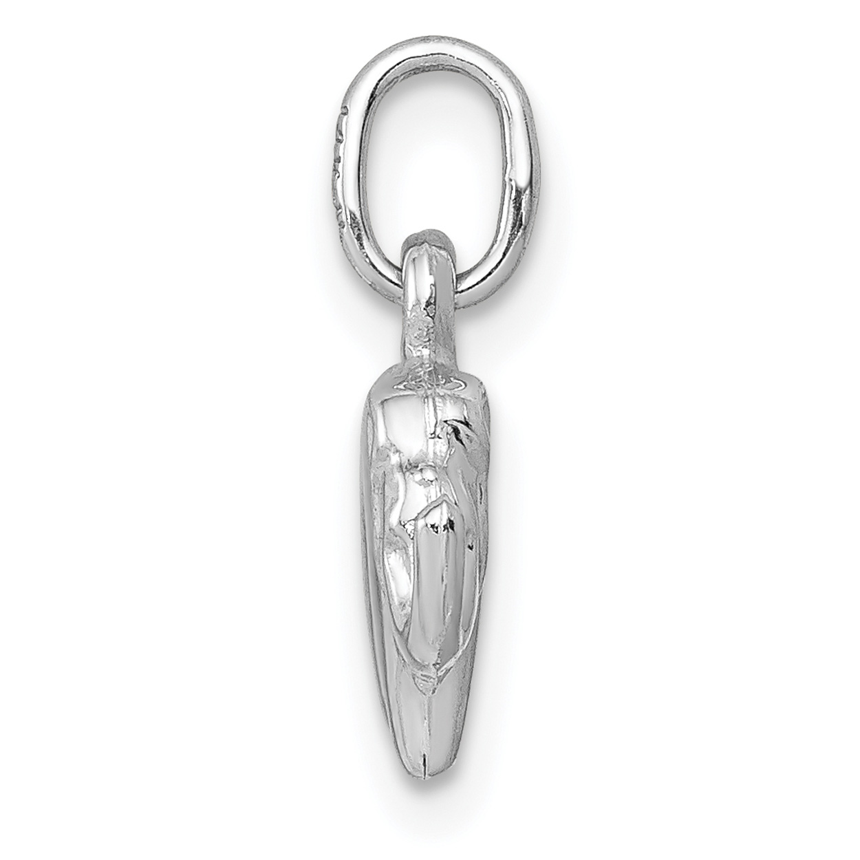 Carat in Karats 14K White Gold Rhodium Plated Elephant Pendant Charm (14mm x 13mm)